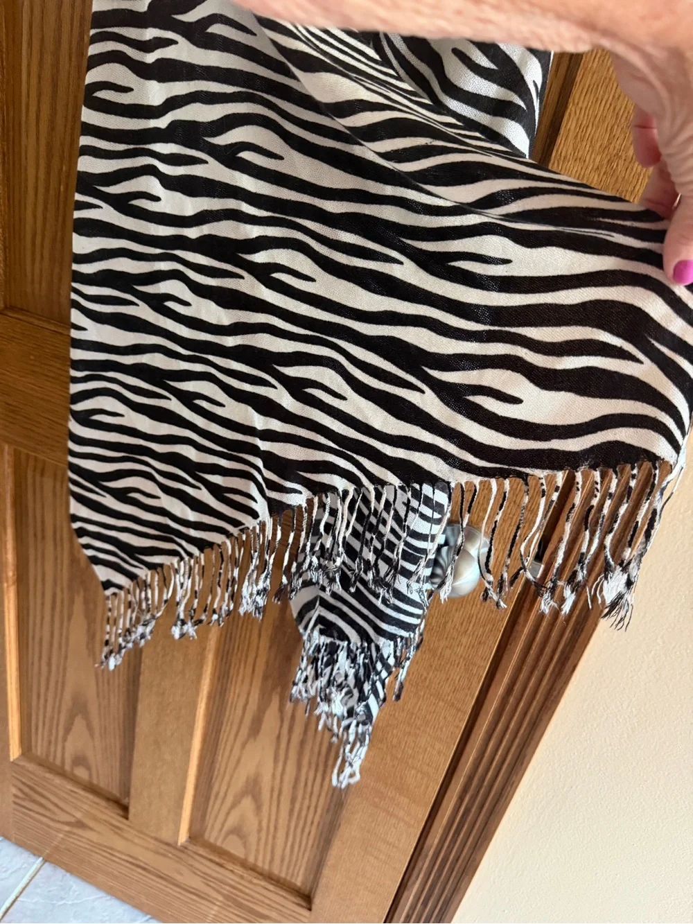 Zebra Stripe Black and White Decorative Throw Scarf - Unbranded
